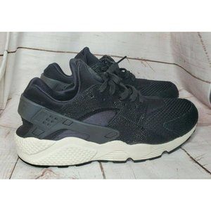 Unisex Nike Air Huarache Run Black Glitter White Soul Running Sneakers Size 12.5